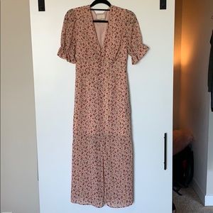 Melló Day pink floral midi dress